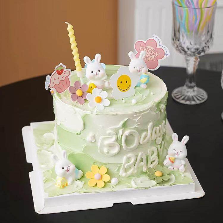 网红卡通儿童可爱兔宝宝周岁满月蛋糕装饰摆件小兔子烘焙装扮插件,节庆用品/礼品,节日装扮用品,淘宝优惠券,粉丝福利购,淘宝优惠卷