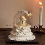 小红书同款圣诞节水晶球雪人蛋糕装饰摆件银色五角星亮片装扮插件