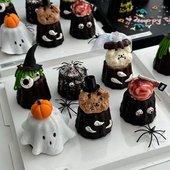 2025可露丽甜品万圣节派对搞怪恶魔幽灵南瓜蝙蝠蜘蛛烘焙装 扮摆件