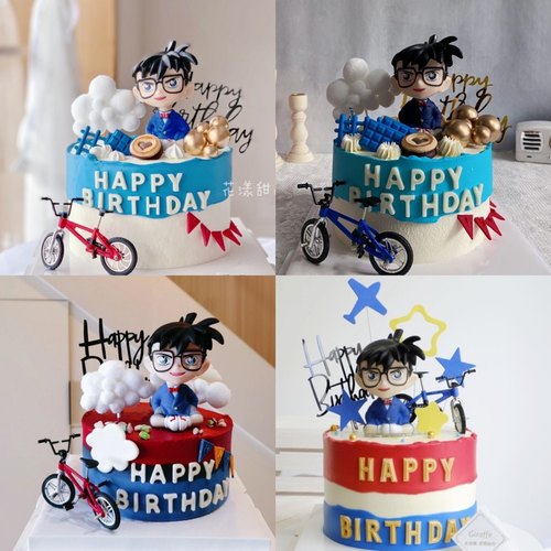 2023新款自行车侦探柯南生日摆件