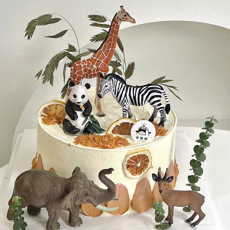 森系动物园长颈鹿斑马大象熊猫卡通蛋糕装饰摆件森林生日派对装扮,节庆用品/礼品,节日装扮用品,淘宝优惠券,粉丝福利购,淘宝优惠卷