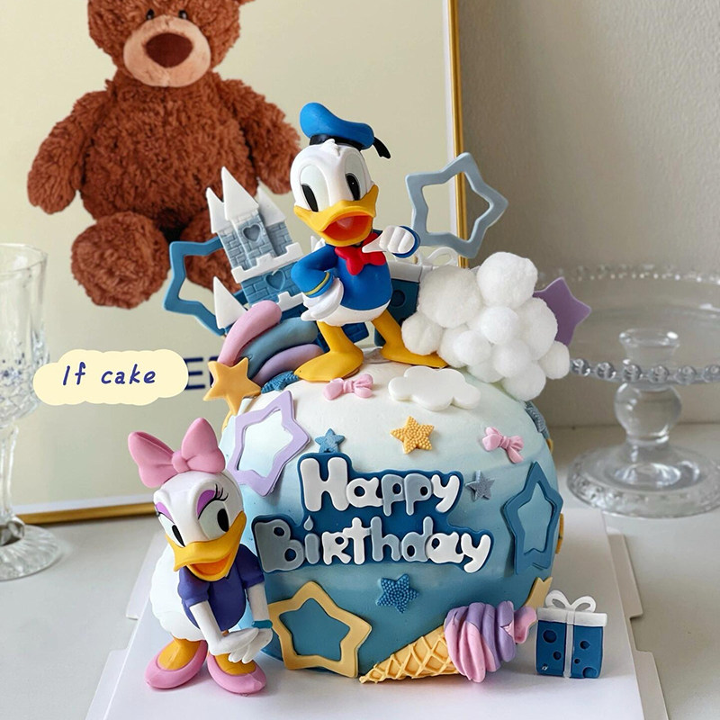 烘焙蛋糕装饰摆件儿童小孩宝宝周岁生日蛋糕装扮米老鼠唐老鸭黛西
