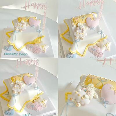 5.20情人节快乐蛋糕装饰情侣表白褶皱星星云朵翻糖巧克力烘焙模具