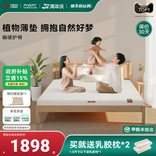 大自然全家用棕榈抑菌护脊薄硬垫