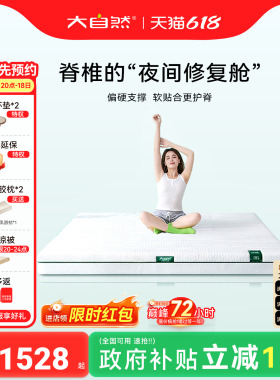 大自然【岚栖H3】山棕床垫护脊椎家庭用硬垫防螨席梦思棕垫可拆卸