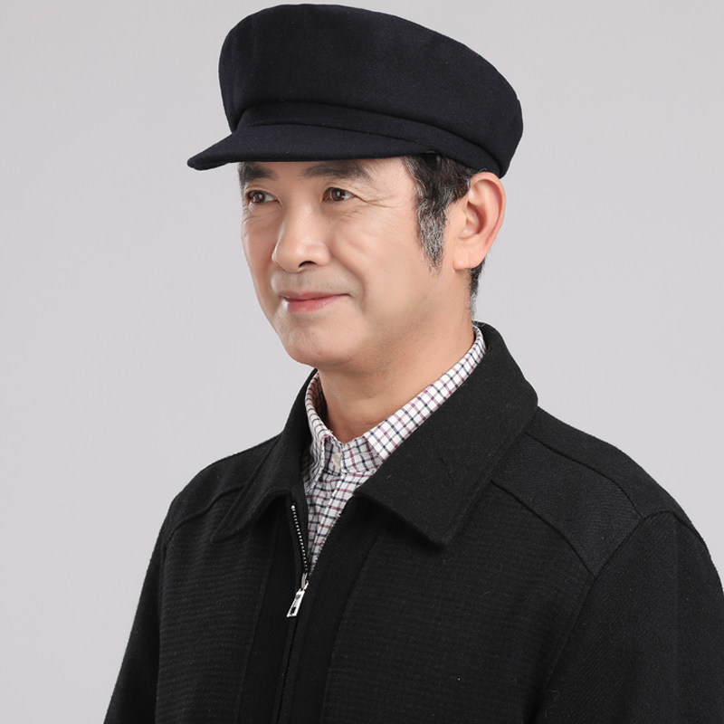 中老年帽子男士爷爷平顶帽老头鸭舌帽春秋爸爸老式洋气薄款中山帽