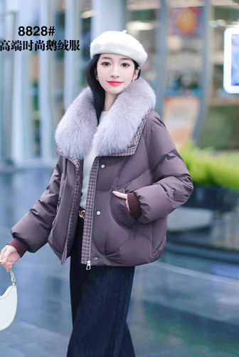 90白鹅绒羽绒服女短款2026冬季新款仿水貂毛加厚宽松百搭棉衣外套