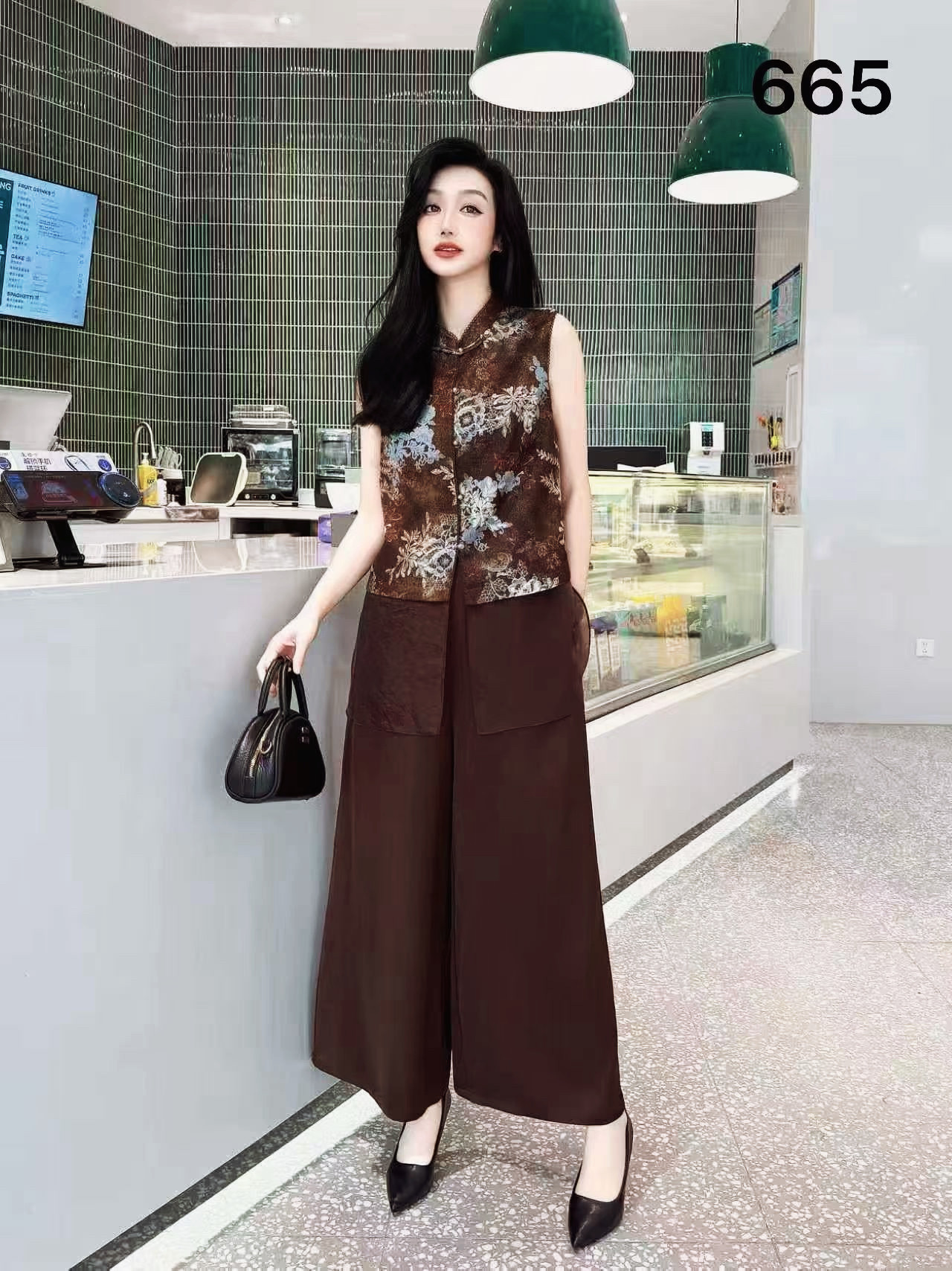 新中式国风套装女2026夏季洋气设计感显瘦遮肚减龄衬衫九分阔腿裤