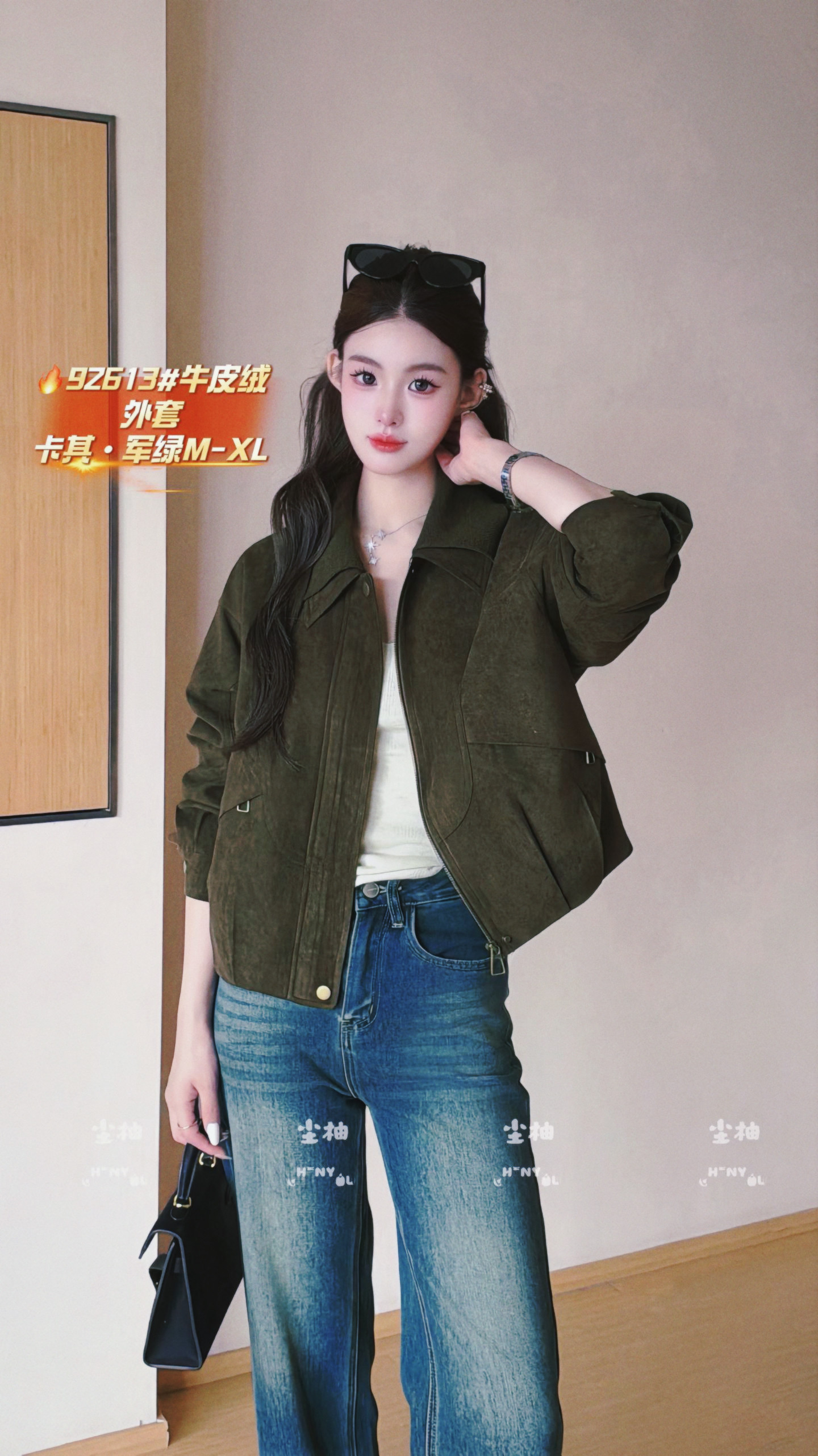 复古时尚韩系休闲麂皮绒外套女法式春2026年新款减龄小个子夹克