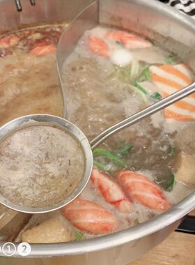 韩国进口不锈钢撇油勺滤油勺漏勺 火锅泡沫油脂过滤网捞油渣勺子
