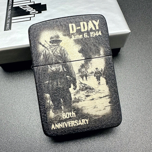 ZIPPO正品之宝打火机 美版原版限量黑裂漆 诺曼底登陆80周年46261