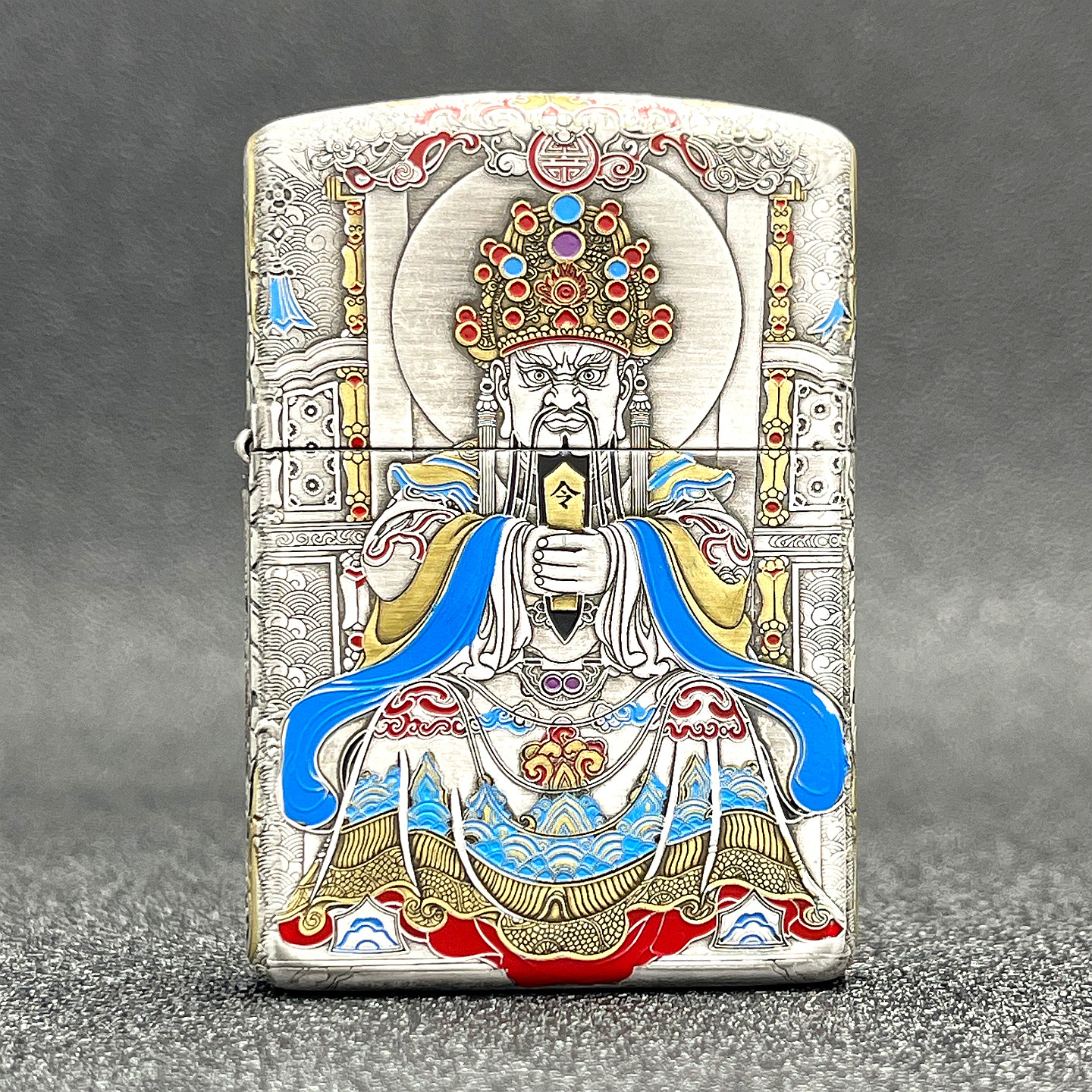 ZIPPO正品之宝打火机 原版盔甲DIY 162银色金龙献宝龙五爷