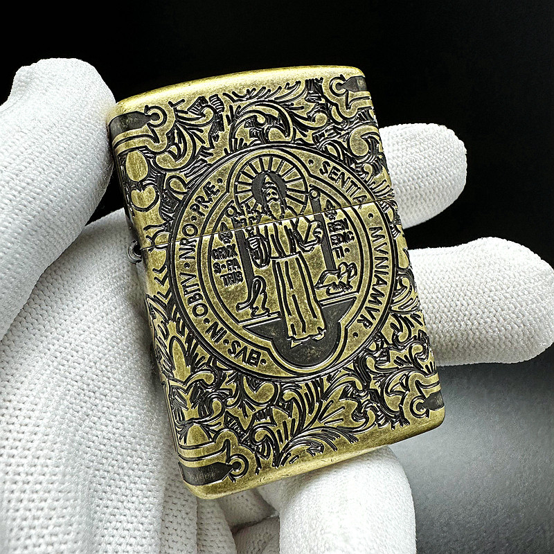 之宝zippo打火机正品 美版原版盔甲丑康圣本笃 古铜康斯坦丁29719