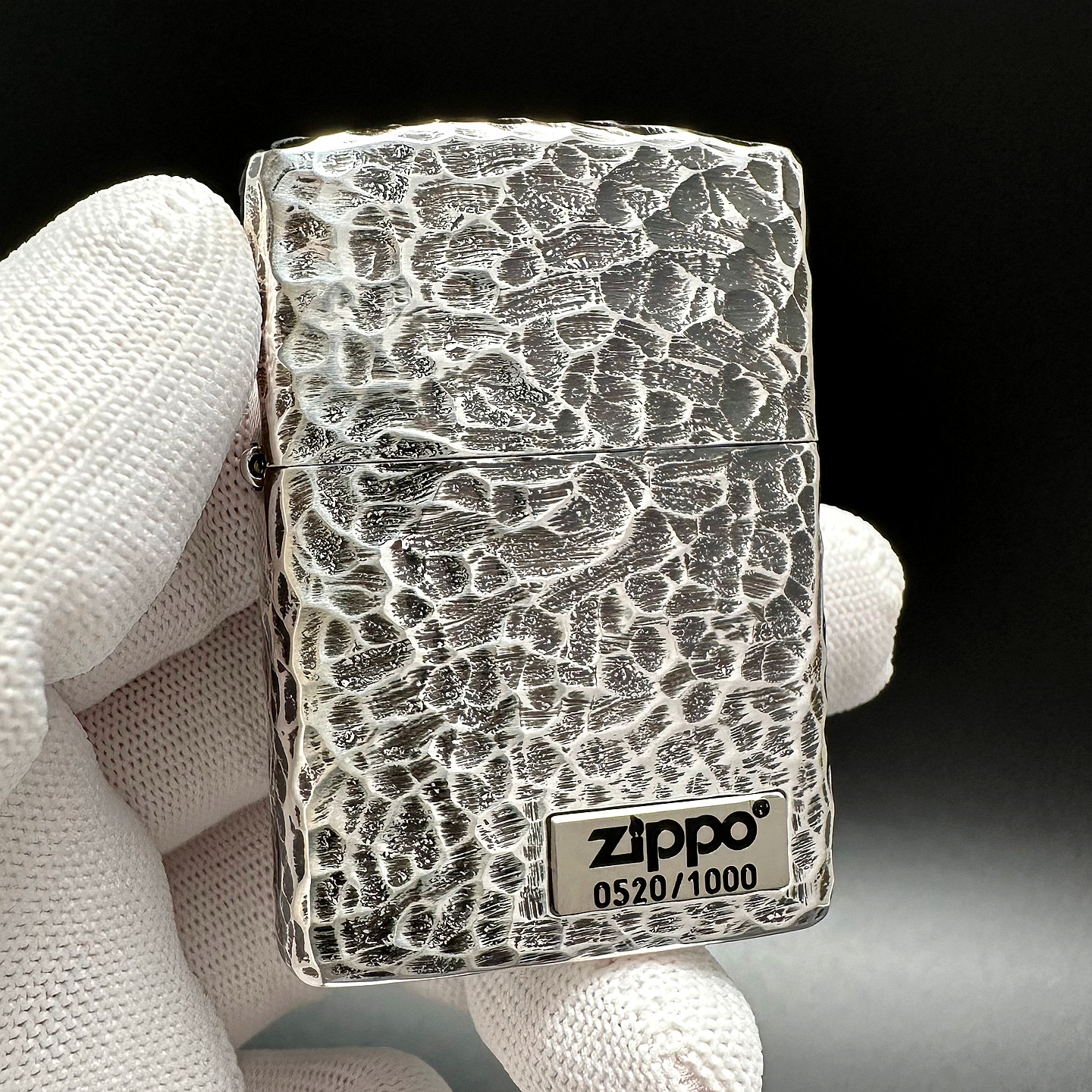 ZIPPO正品之宝打火机 日版原版盔甲银色 限量陨石坑162-5SV右下标