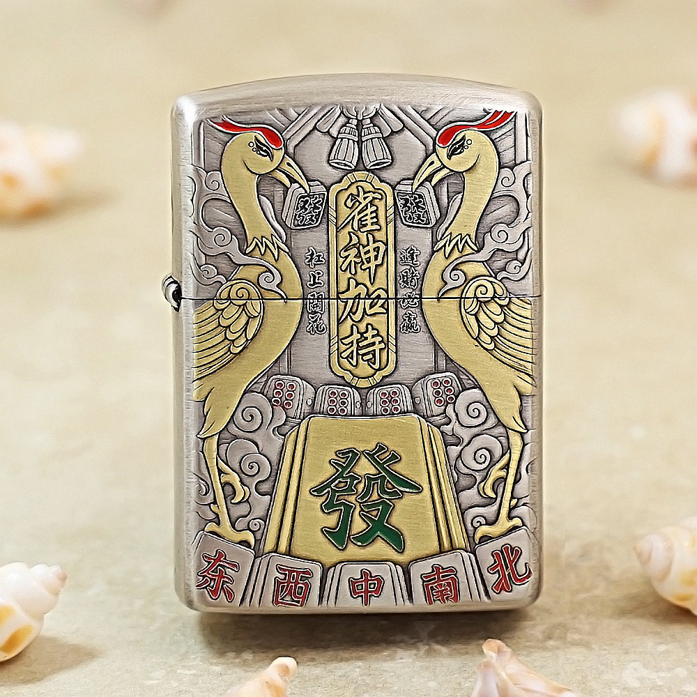 ZIPPO正品之宝打火机 原版盔甲DIY 162银色雀运通天 雀神逢赌必赢