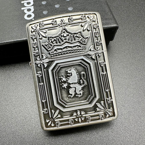 ZIPPO正品之宝打火机双面狮王