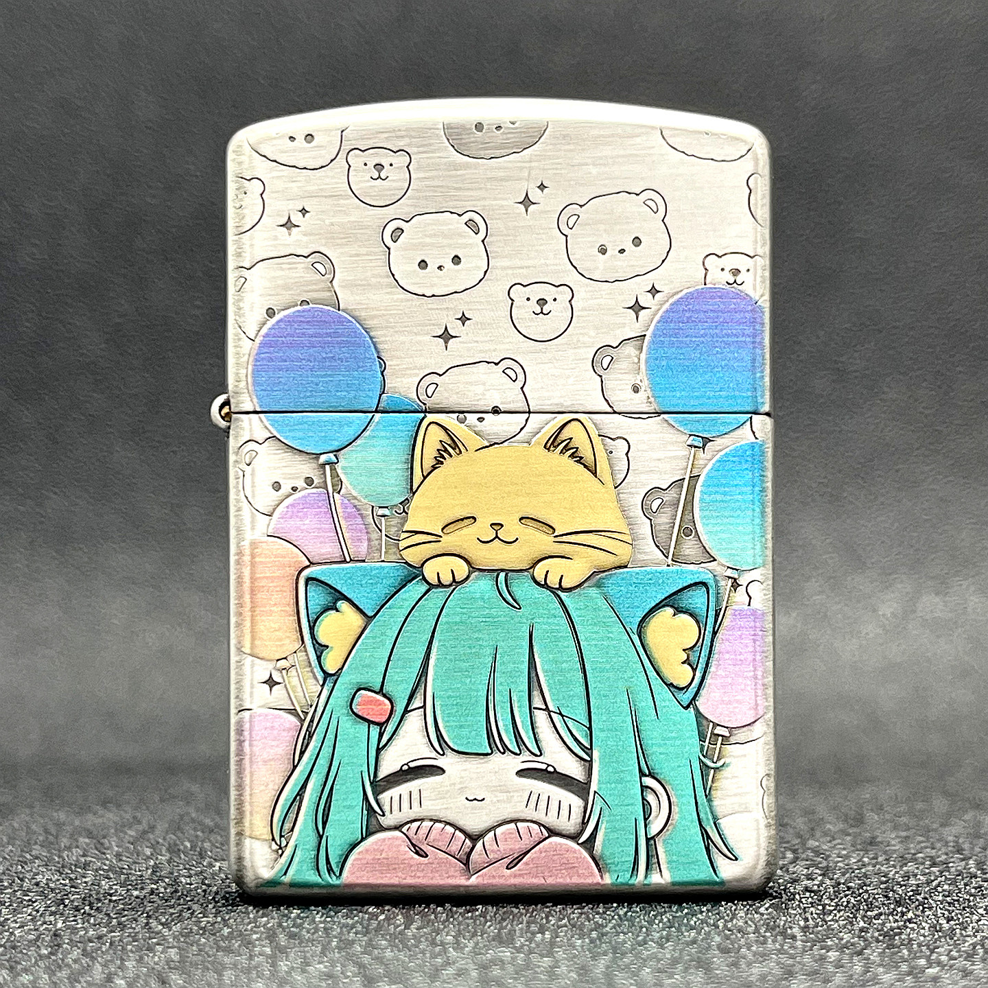 ZIPPO正品之宝打火机 原版盔甲DIY 162银色甜心少女快乐小熊