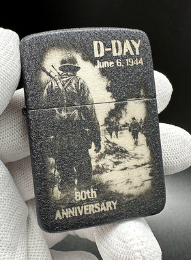 ZIPPO正品之宝打火机 美版原版限量版黑色 诺曼底登陆80周年46261