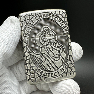 ZIPPO正品之宝打火机 美版原版盔甲古银十字架 圣克里斯托弗49160