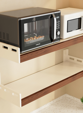 厨房置物架中古风免打孔壁挂式多功能调味料油盐酱醋微波炉收纳架