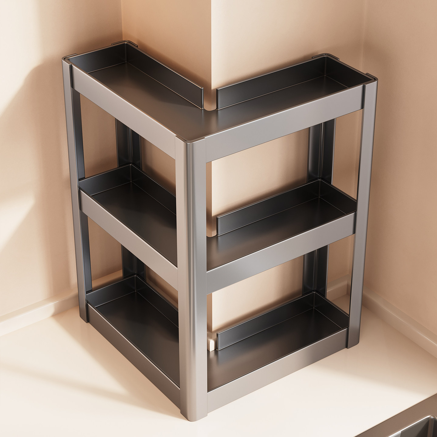 厨房转角调味品置物架多功能多层台面式拐角墙角油盐酱醋收纳架子