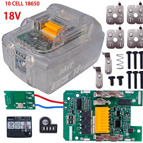 适用于makita BL1860   18v 10 cell 18650 transparent