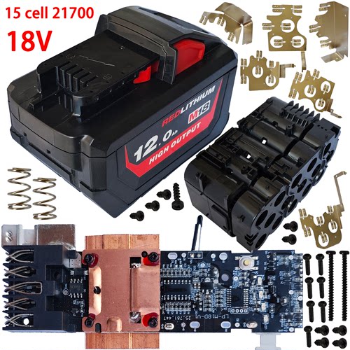 M18 15 cell  21700PCB BMS 12A