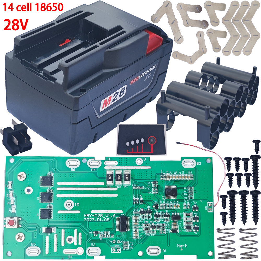 适用 M28 28V 14 CELL 18650 Battery box KITS