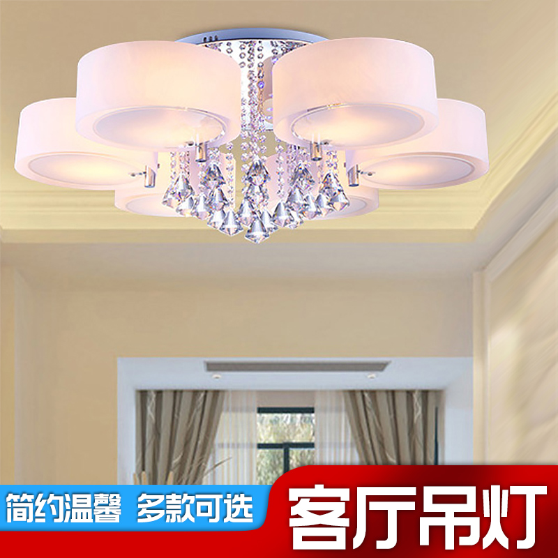 简约卧室灯 客厅大灯 艺术餐厅灯浪漫led吸顶灯圆形创意水晶吊灯