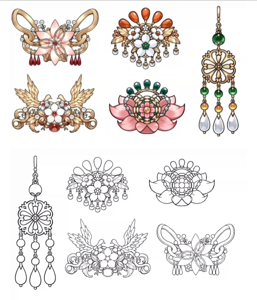 【csp笔刷】古风金首饰 效果如图所示 只能csp 优动漫用