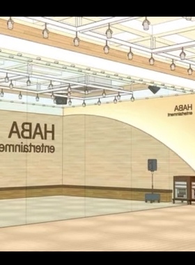 acon 3d舞蹈练习室 背景参考 绘画辅助 su模型 草图大师模型