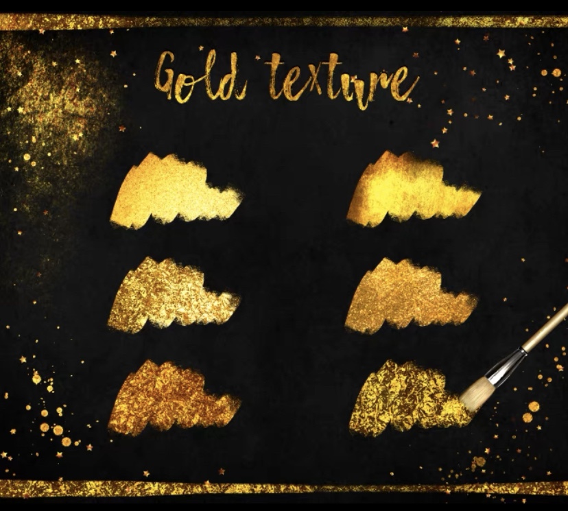 csp笔刷，金箔素材+金箔笔刷，看例图就知道多貌美了