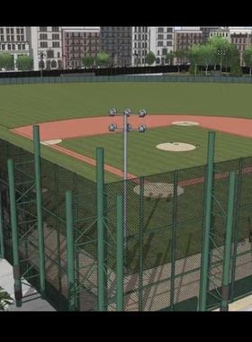 acon3d  四季公园棒球场 skp模型  su模型草图大师绘画漫画背景