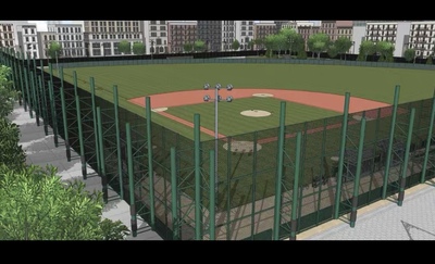acon3d  四季公园棒球场 skp模型  su模型草图大师绘画漫画背景
