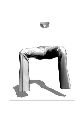 CSP模型3D下半身条纹西装裤+高领CLIP格式容量8.