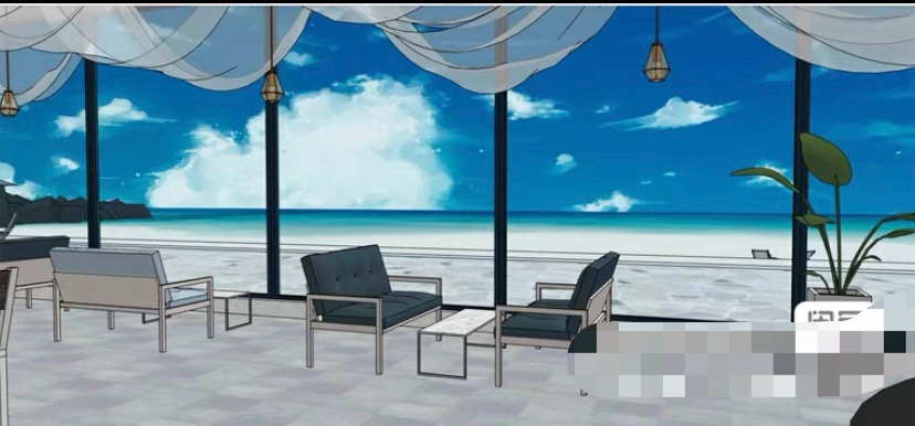 acon3d 能看到大海的咖啡厅