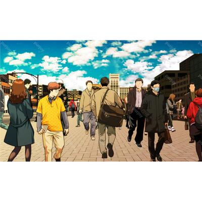 【CSP笔刷】彩色网漫插画街景行人群众随机画笔