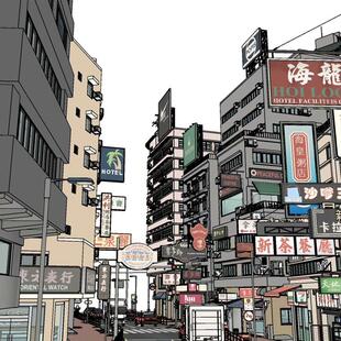 su模型  建筑素材 自购回血   acon3d   香港街