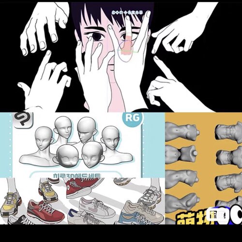 acon3d 移动的德福尔梅3d手建模素描托尔索各种脚姿合集头部模型