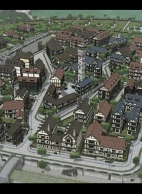 【acon3d】西幻村庄奇幻小镇绘画模型  skp模型直接拍