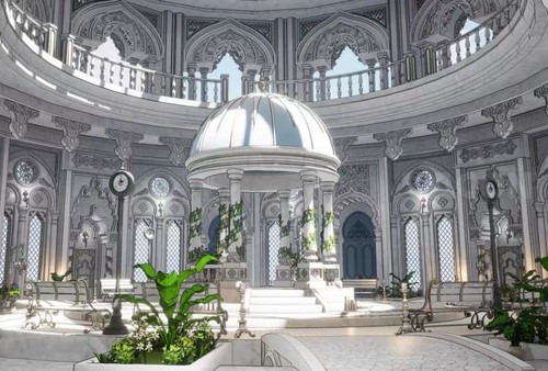 【acon3d】白色幻想神殿-圆形 大洞