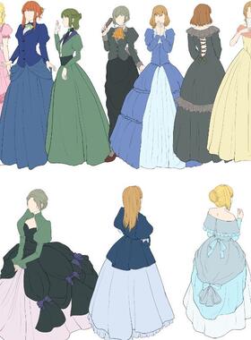 【csp笔刷】贵族女路人38种