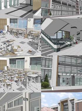 【acon3d】高中/大学/学校全套包含校园/教学楼/教室/