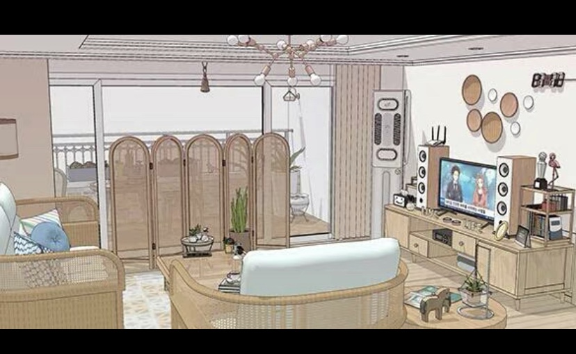 【acon3d】拉丹公寓绘画模型  skp模型直接拍