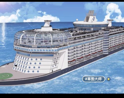acon3d大型邮轮 高级游艇 绘画辅助背景参考 su模型