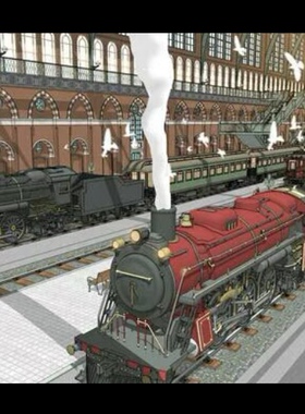 【acon3d】火车载具绘画模型  skp模型直接拍