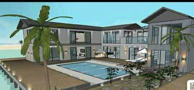 acon3d  泳池别墅  skp模型  su模型草图大师绘画漫画背景专用