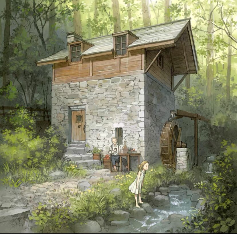 吉田诚治建筑风景插画图集治愈二次元房屋场景临摹绘画图片素材