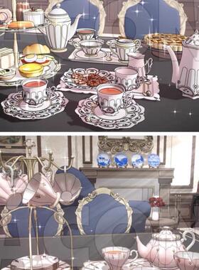 acon3d设计素材浪漫下午茶套装