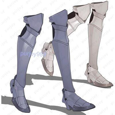 csp3d素材_装甲鞋3D模型盔甲腿部骑士